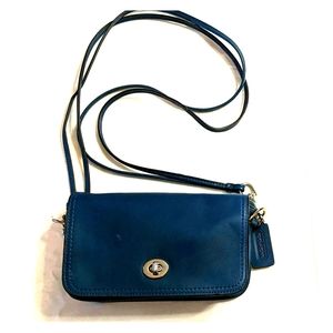 Coach Blue Leather Crossbody Bag Small